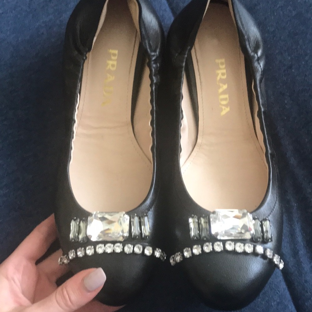 Prada Crystal Ballet Flats